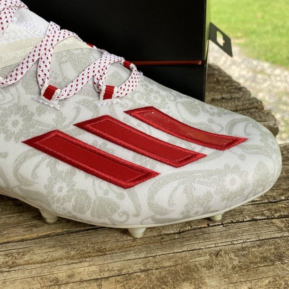 Adidas Adizero Reign Young King Football Cleats FU6708 Floral RED Men's Size 8.5 - Picture 2 of 9